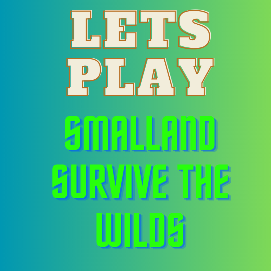 a green and indigo background with the words Smalland Server Hosting.