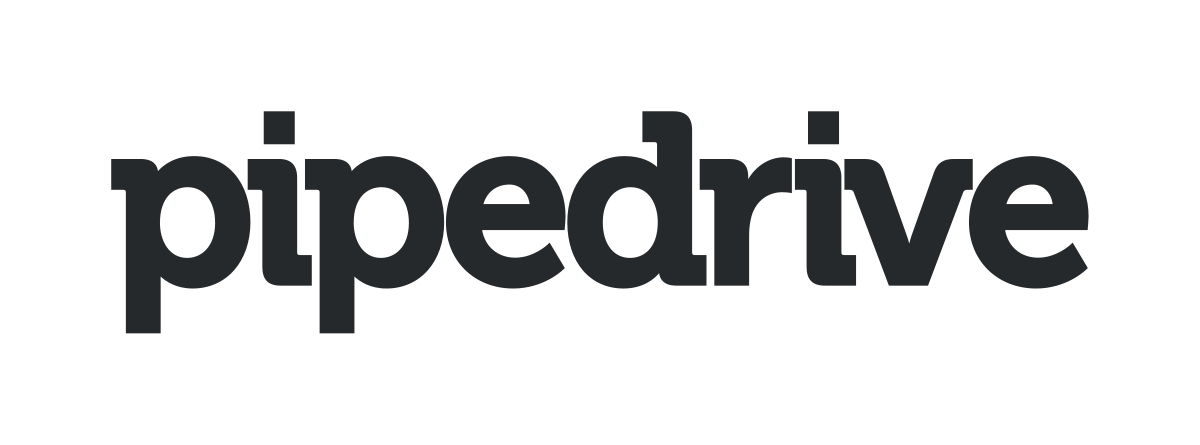 Pipedrive logo integrated into a black background.