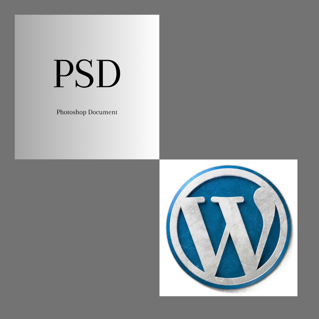 a WordPress logo converted from a PSD file.